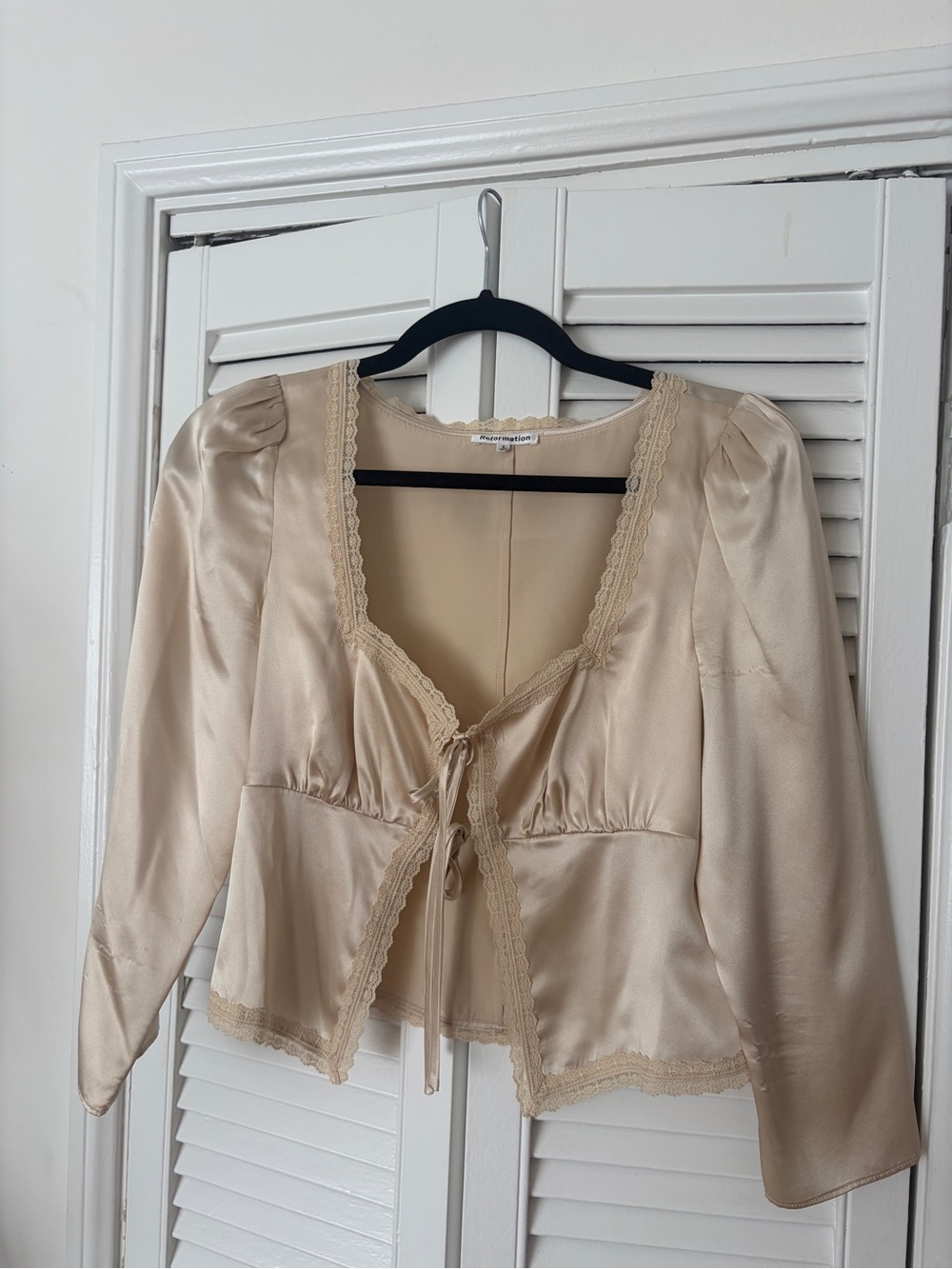 Reformation Lucinda Silk Tie-Front Women’s Top